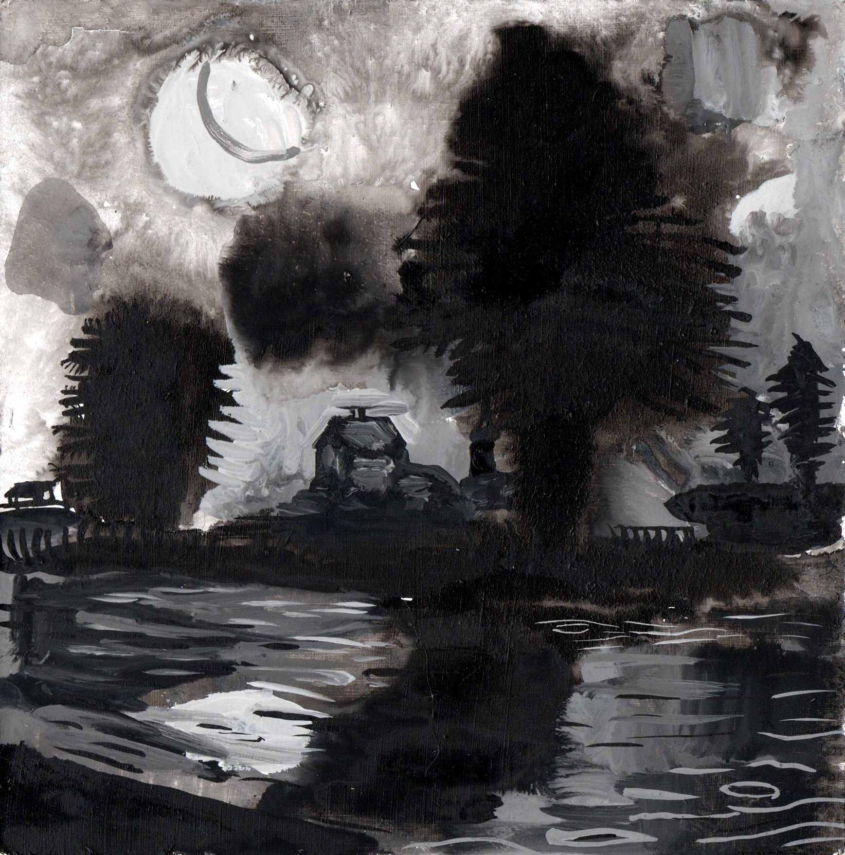 André Gábor painting – night scene